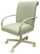Swivel Caster Dining Chair M-60 on Wheels, Ocean Beige-Vinyl Beige