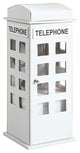 Benzara BM240351 Telephone Booth Jewelry Box With 2 Drawers, White