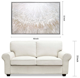 Silver Pellets Textured Metallic Hand Painted Canvas Wall Art, Mar-Cb9811-4832f