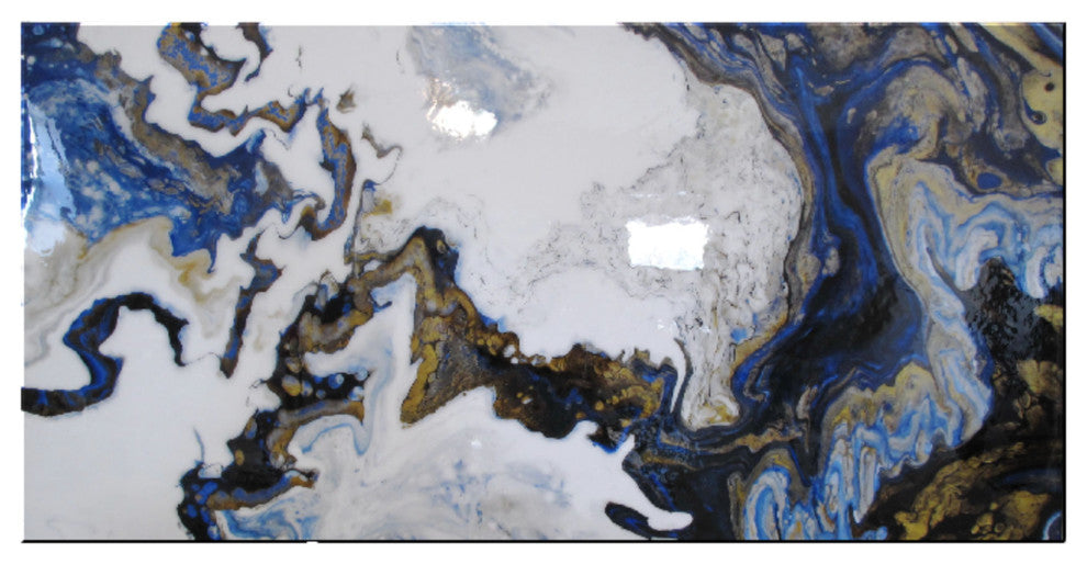 Contemporary Modern Resin Coated Limited Edition Painting 60"x30" by Eloisexxx