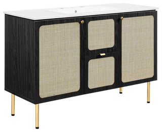 Chaucer 48" Single Sink Bathroom Vanity - Black White