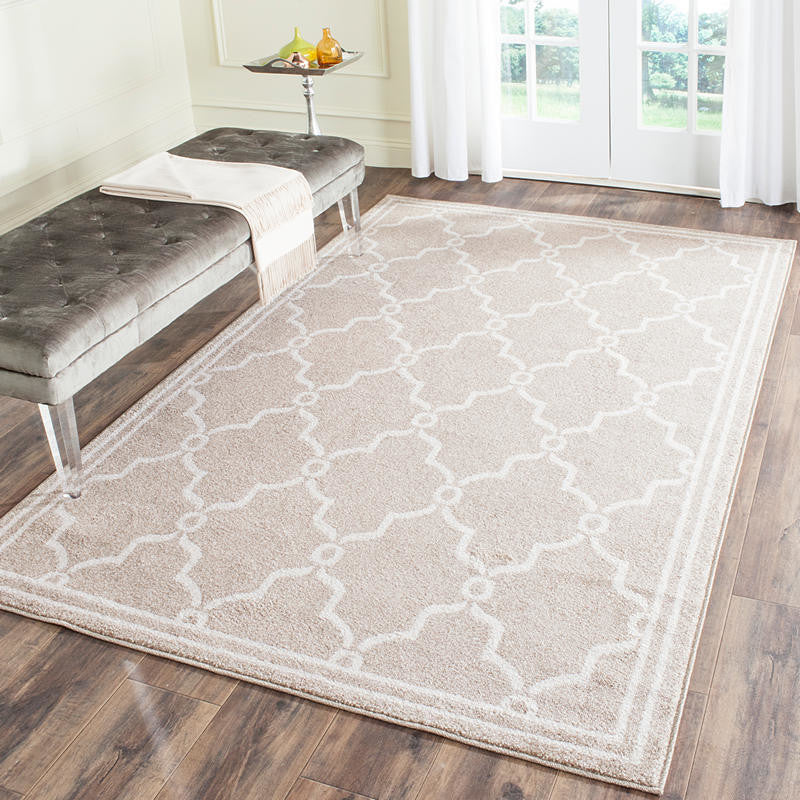 Safavieh Amherst Amt414S Geometric Outdoor Rug, Wheat/Beige, 11'0"x16'0"