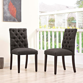 Duchess Dining Chair Fabric Set of 2 EEI-3474-BRN