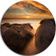 Rocks At La Perouse Bridge, Seashore Round Wall Art, 36"