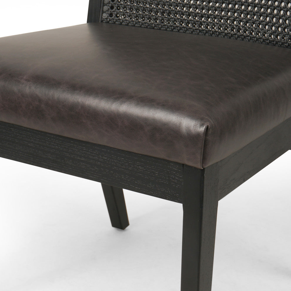 Antonia Armless Dining Chair-Black
