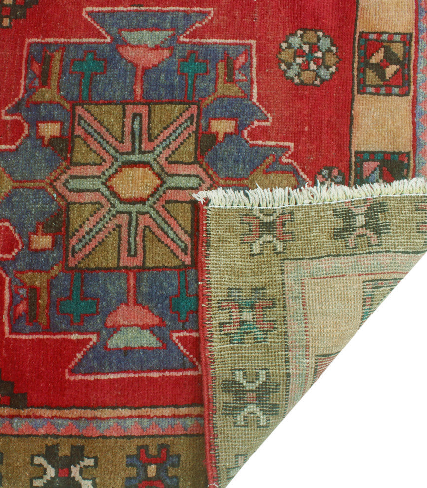 Fine Vintage Distressed Berry Red/Brown Runner, 3'3x9'10