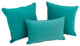 Double-Corded Solid Twill Throw Pillows With Inserts, Set of 3, Aqua Blue