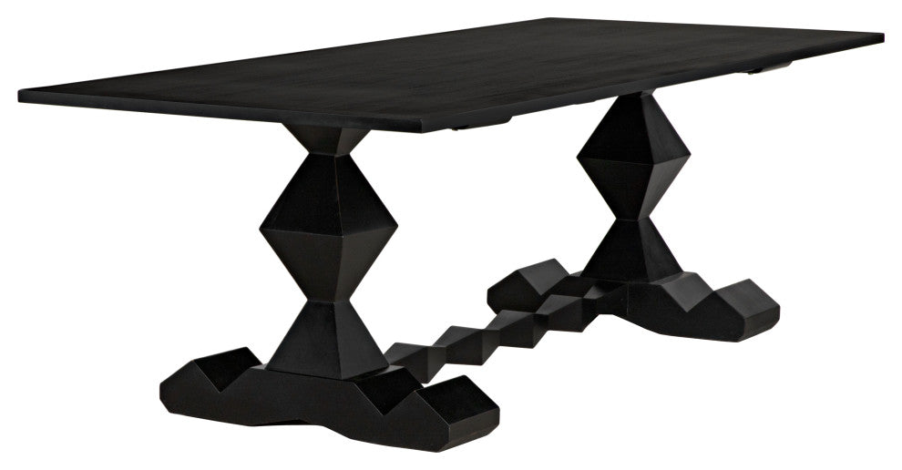 NOIR Furniture - Madeira Dining Table in Hand Rubbed Black - GTAB577HB
