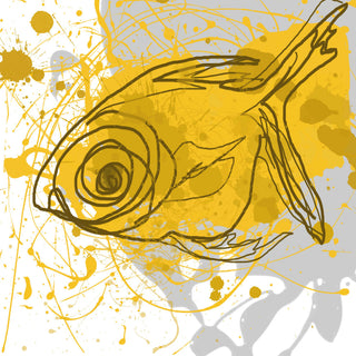 "Yellow Fish" Painting Print on Canvas by Irena Orlov