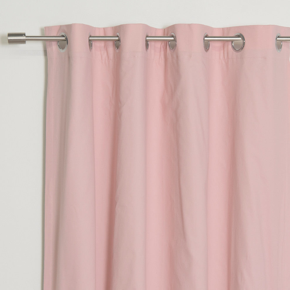 Solid Cotton Blackout Curtain, Pink, 52"x84"