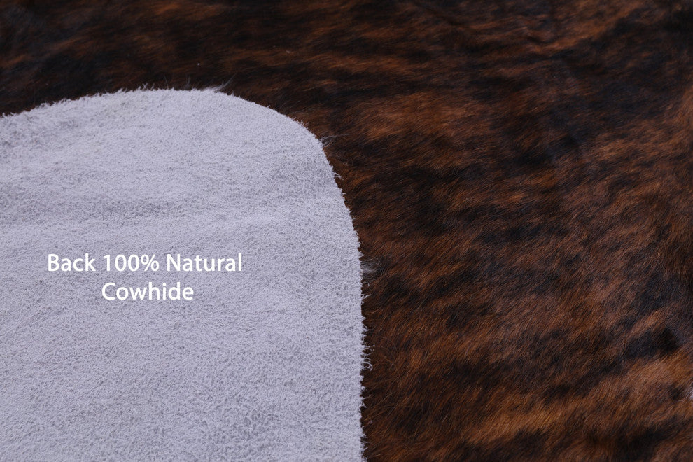7' 5" X 6' 4" Brindle Natural Cowhide Rug C2302