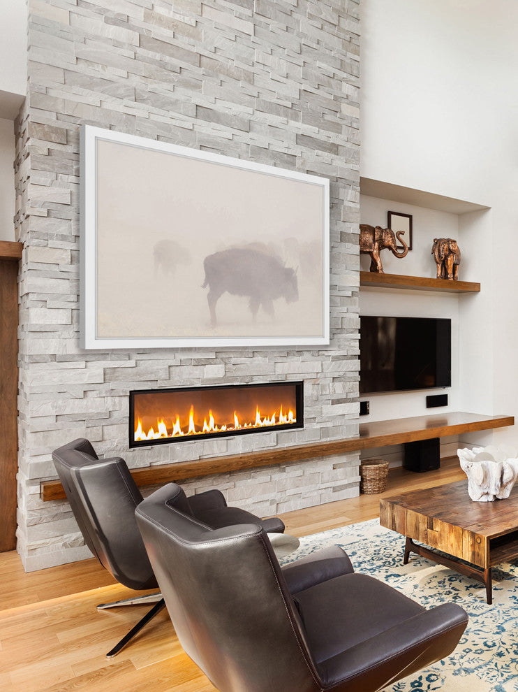 Marmont Hill, "Herd in the Fog" Framed Painting Print, 24x16