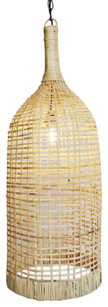 Rattan Bottle Pendant Light Small