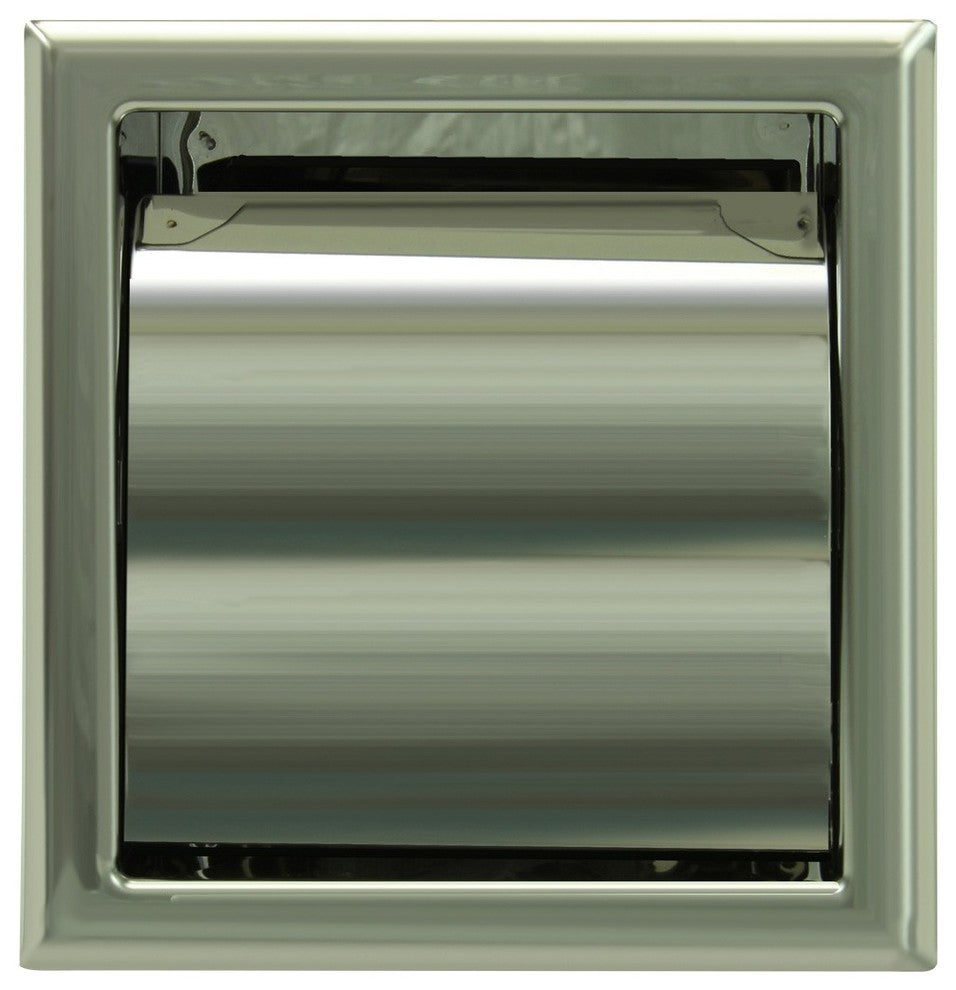 Stainless Steel Recessed Toilet Tissue Holder With Lid