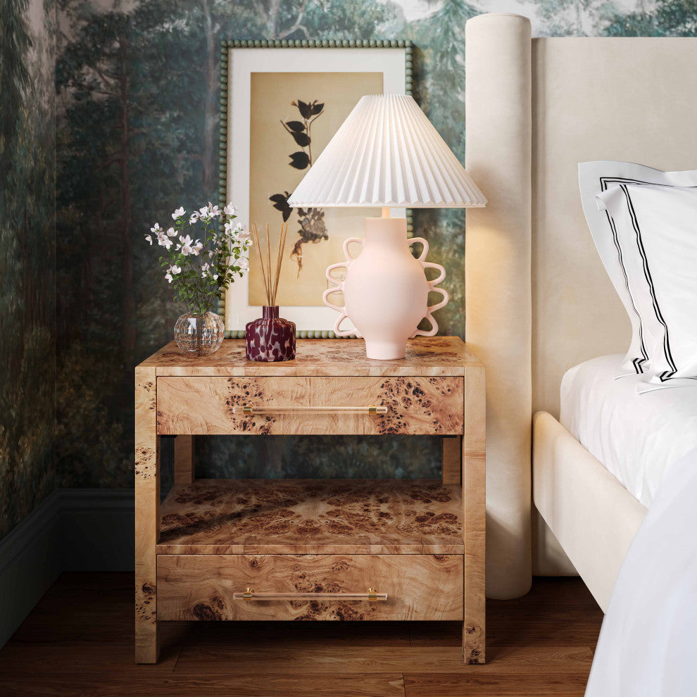 Hazza Pleated Table Lamp, Cream