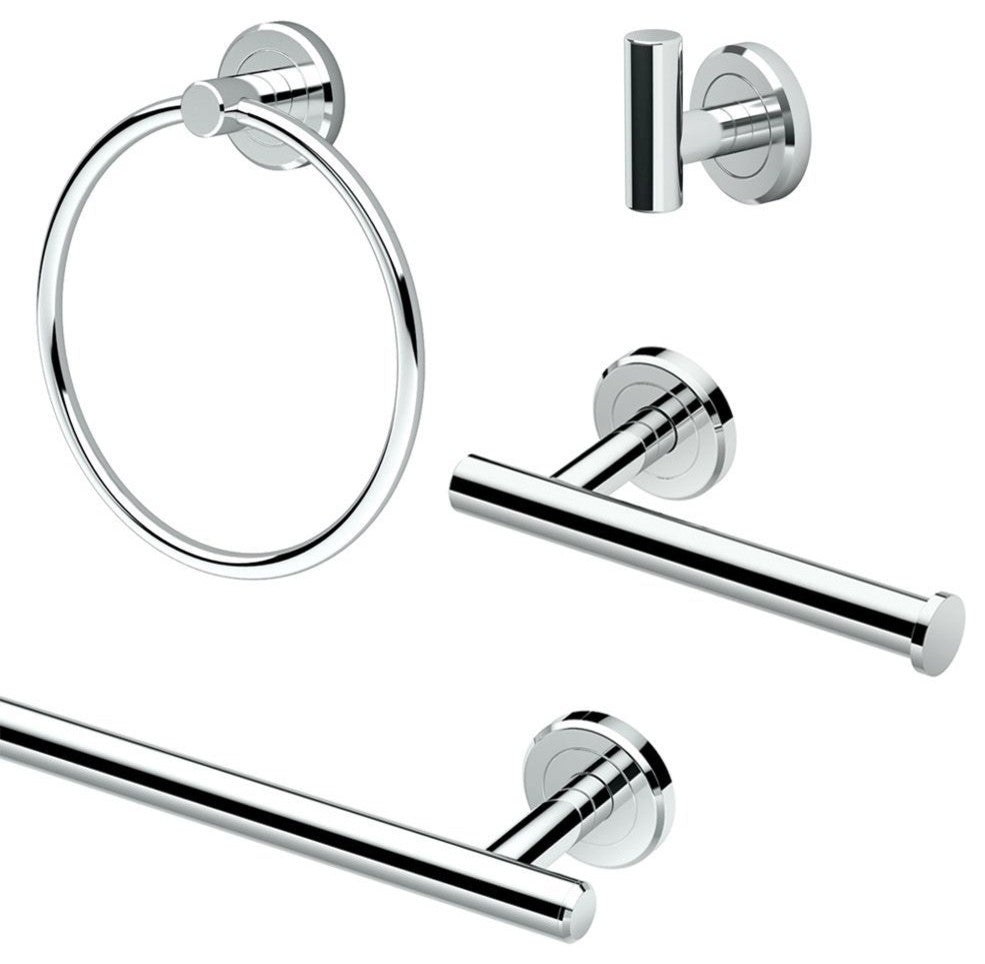 Gatco Latitude2 4-Piece Bathroom Accessory Kit, Chrome