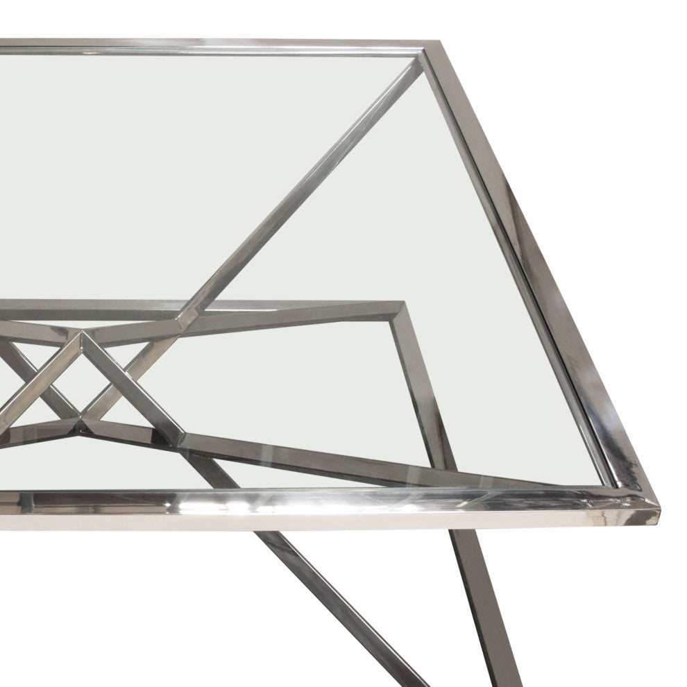 Aria Square Cocktail Table wiith Metal Base, Black