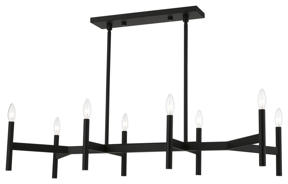 Livex Lighting Black 8-Light Linear Chandelier