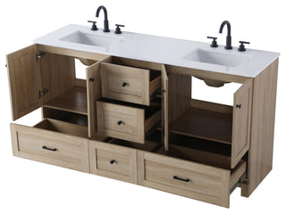 Home Living 66" Double Bathroom Vanity, Mango Wood