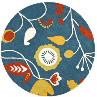 Safavieh Soho Soh772B Floral Rug, Dark Blue/Multi, 6'0"x6'0" Square