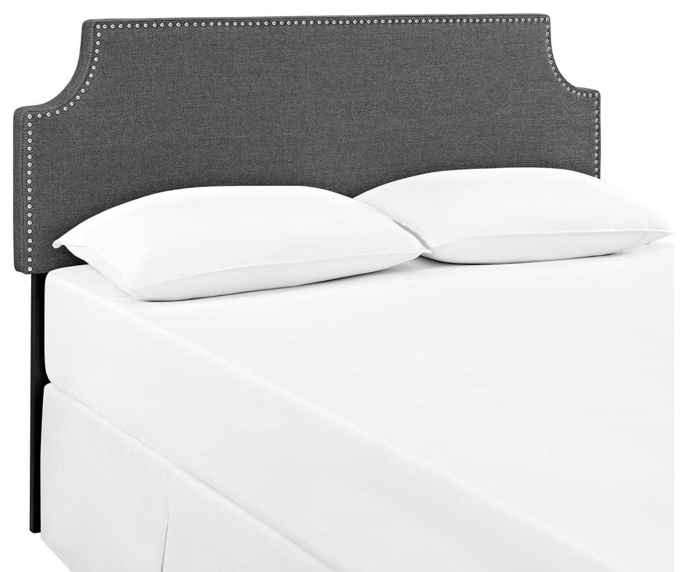 Laura Full Upholstered Fabric Headboard, Gray