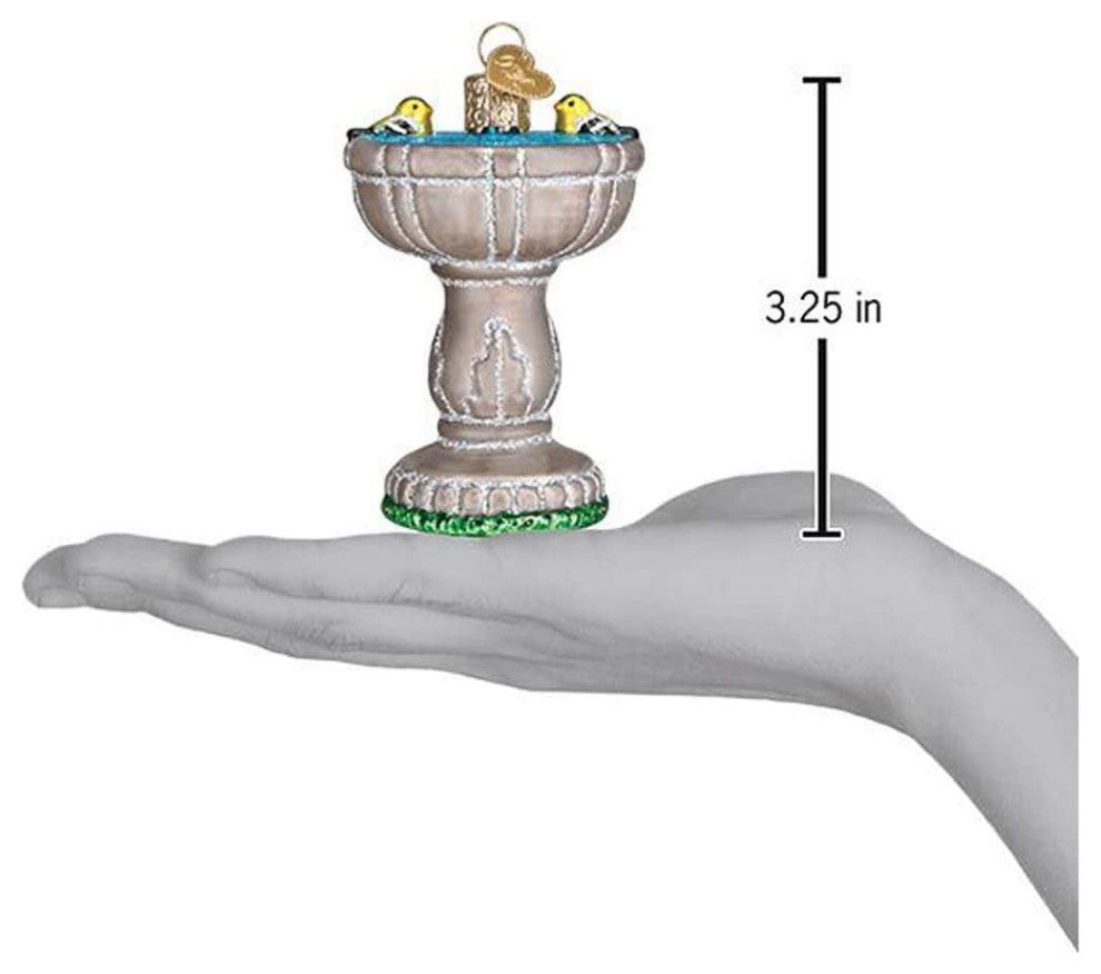 Old World Christmas 16131 Birdbath Blown Glass Ornament
