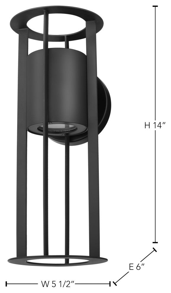 Continuum 10W LED Small Wall Lantern, Matte Black Finish