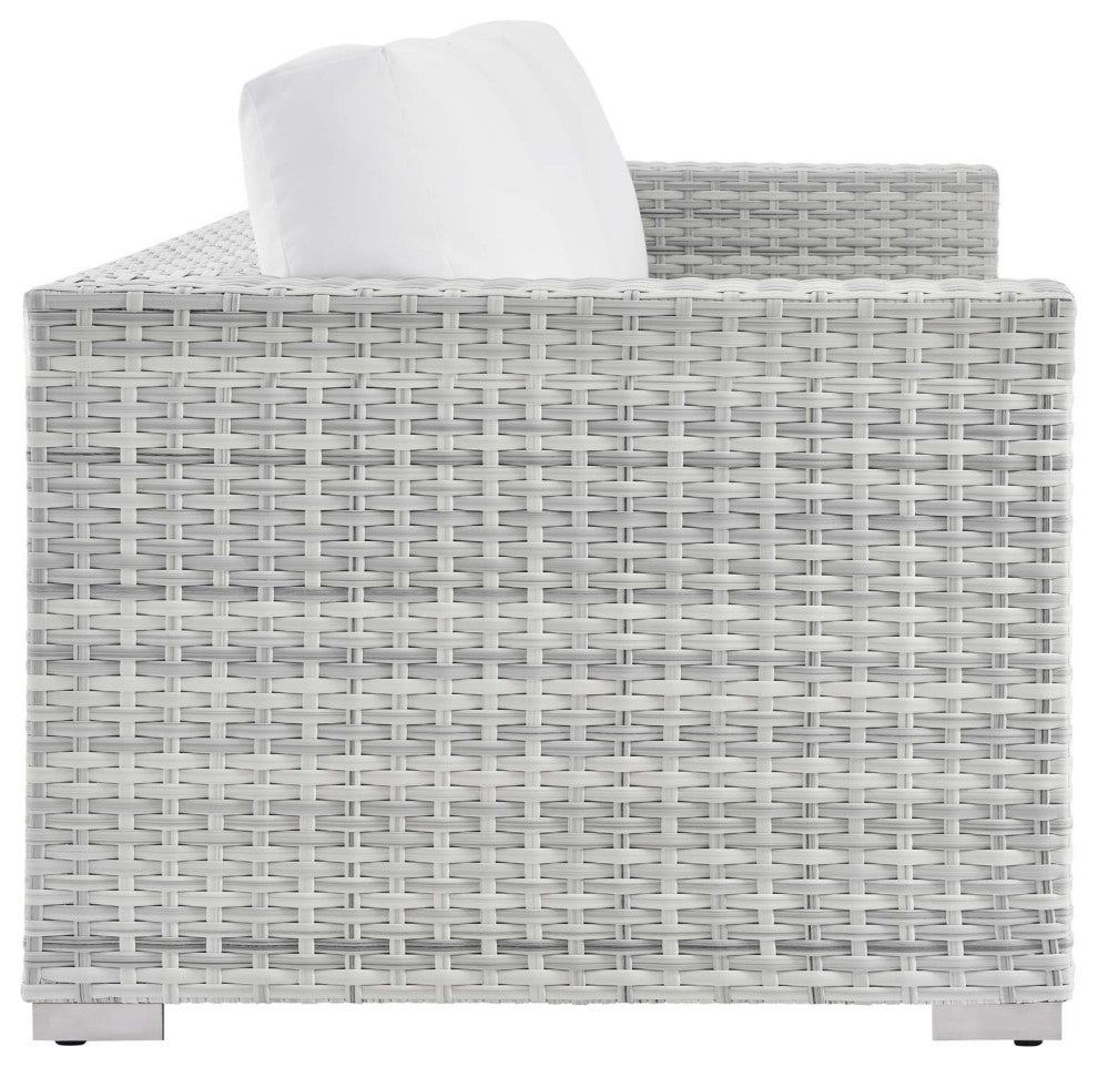 Convene Outdoor Patio Sofa Light Gray White