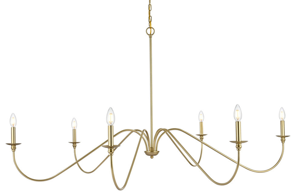 Living District Rohan 60" Chandelier in Brass