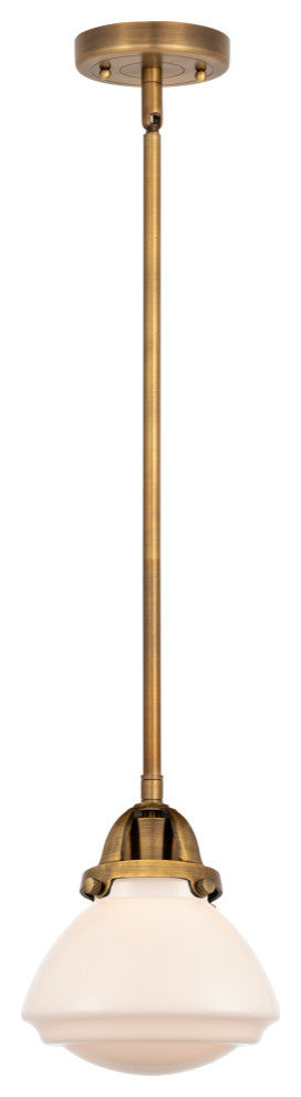 Olean Mini Pendant, Brushed Brass, Matte White, Matte White