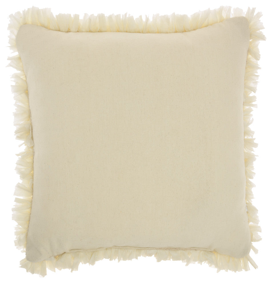 Mina Victory DL660 Throw Pillow, Ivory, 17"x17"