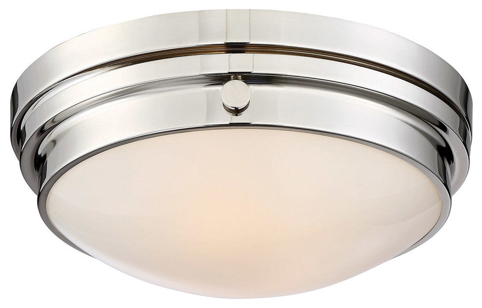 Lucerne Flush Mount, Polished Nickel, 13.25"