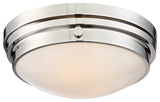 Lucerne Flush Mount, Polished Nickel, 13.25"