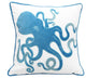Blue Inkling Octopus Indoor Applique Throw Pillow