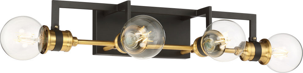 Intention - 4 Light Vanity - Warm Brass and Black Finish
