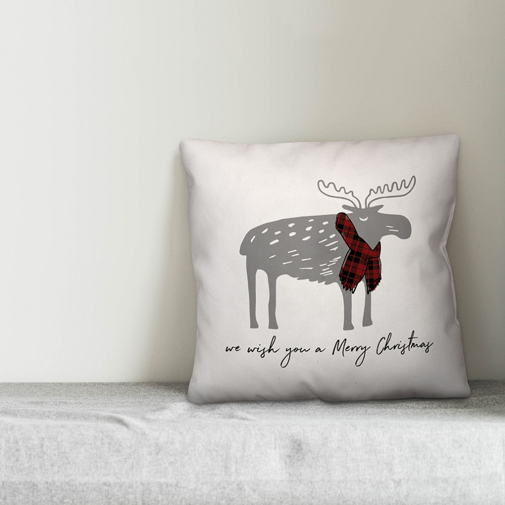 We Wish you a Merry Christmoose 18x18 Spun Poly Pillow