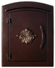 Non-Locking Column Mount Mailbox With "Decorative Scroll Logo", Antique Copper