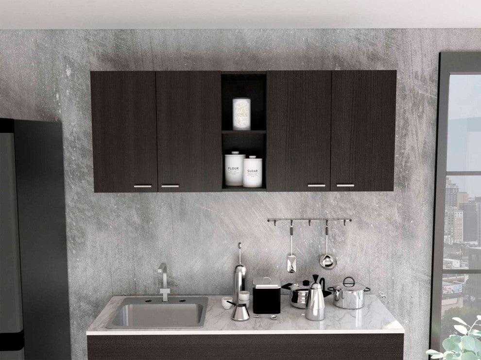 Winslow 59" Wall Cabinet, Black Wengue