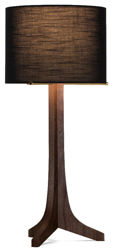 Nauta Table Lamp, Brushed Brass Black Amaretto Shade