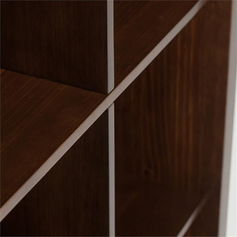Artisan Solid Wood 45" X 43" 9 Cube Bookcase And Storage Unit In Russet Brown