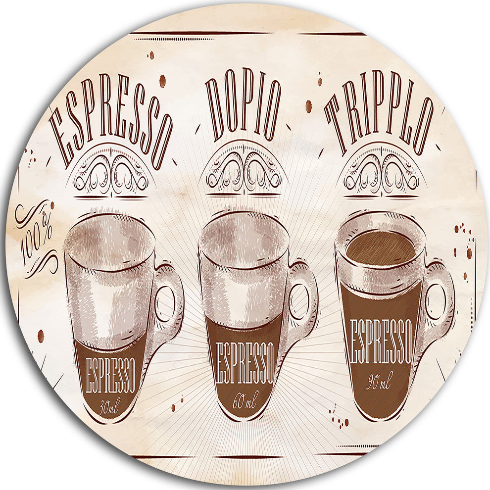 Espresso Kraf Brown, Poster Disc Metal Artwork, 36"