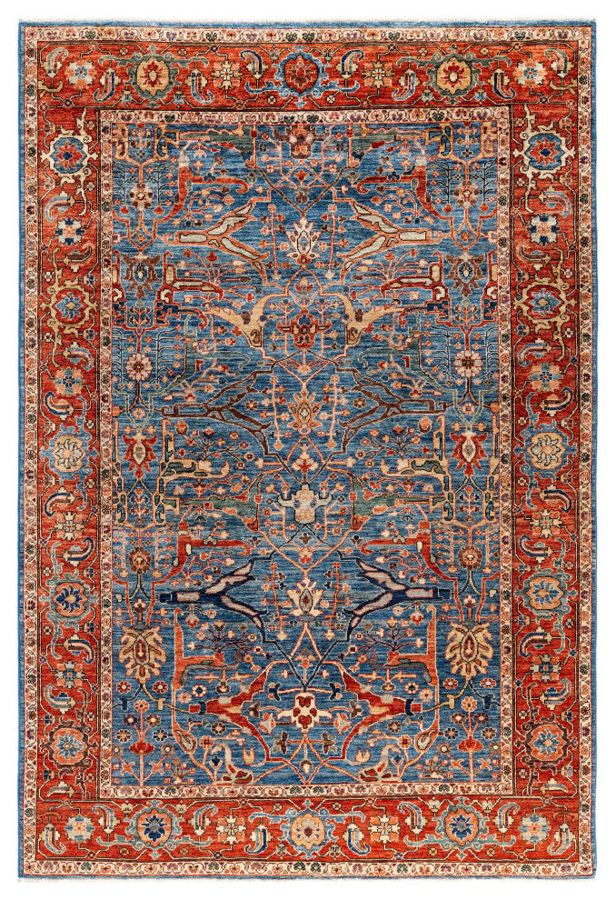 Serapi One-of-a-Kind Hand-Knotted Area Rug Light Blue, 6'1" x 9'0"