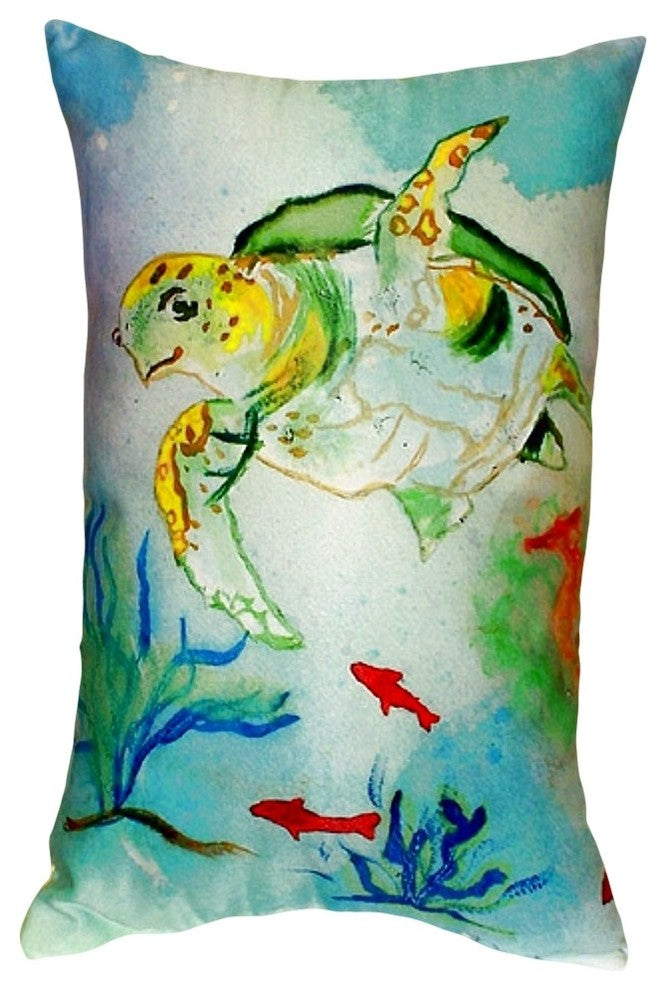 Betsy's Sea Turtle No Cord Pillow, 16"x20"