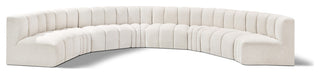 Arc Boucle Fabric Upholstered 8-Pc. Inward Curved Modular Sectional, Cream