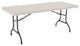 4 Pack Folding Table, Metal Legs With Double Wall Polyethylene Surface, Almond