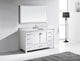 Caroline Avenue 60" Single Bathroom Vanity Set White, Marble Top