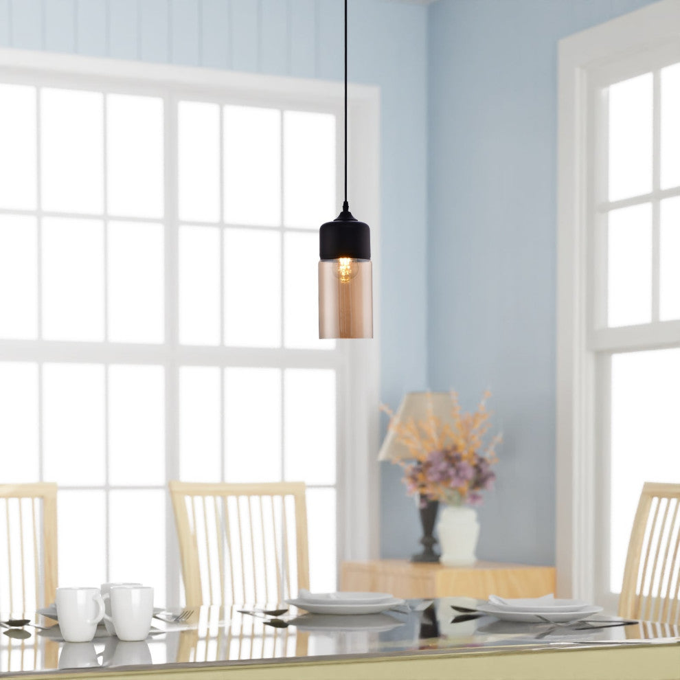 Lazzur Besbre 1 Light 5" Matte Black Pendant