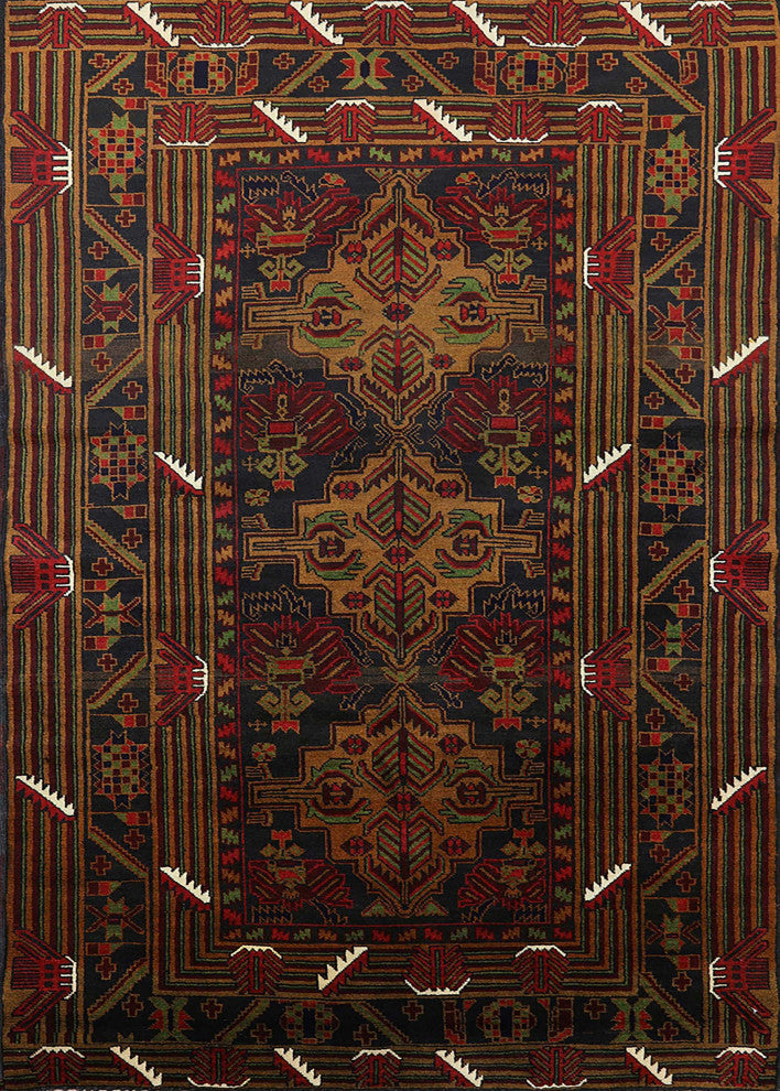 Ahgly Company Indoor Rectangle Mid-Century Modern Area Rugs, 5' x 8'