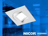 4" White Square Multi-Adjustable Recessed LED Downlight, 5000k