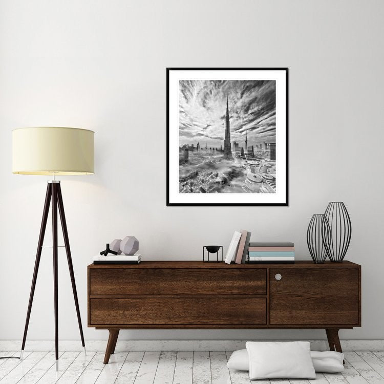 "Super Skyline" Framed Digital Print by Koji Tajima, 38x44"